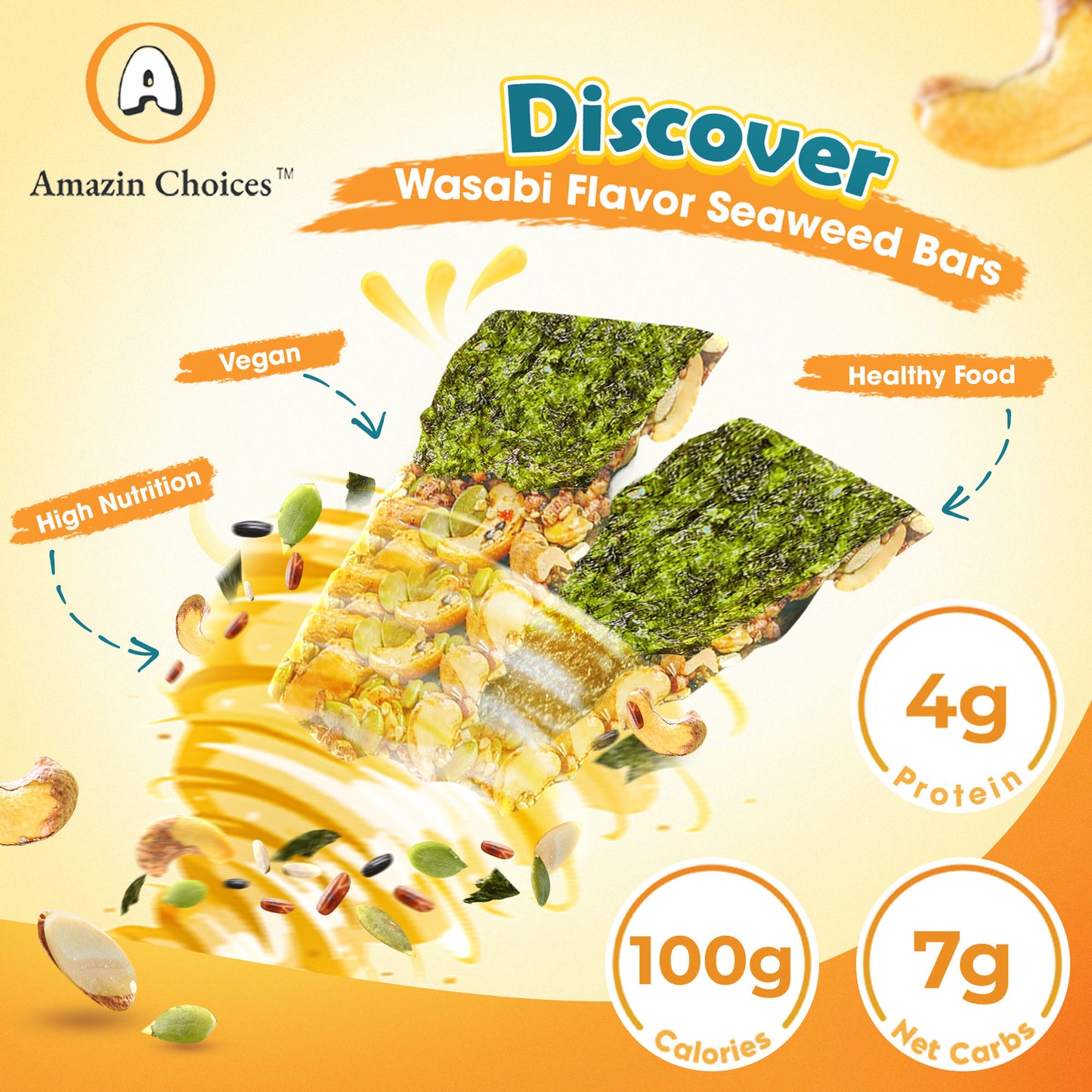 Seaweed Crunch with Nuts - Wasabi