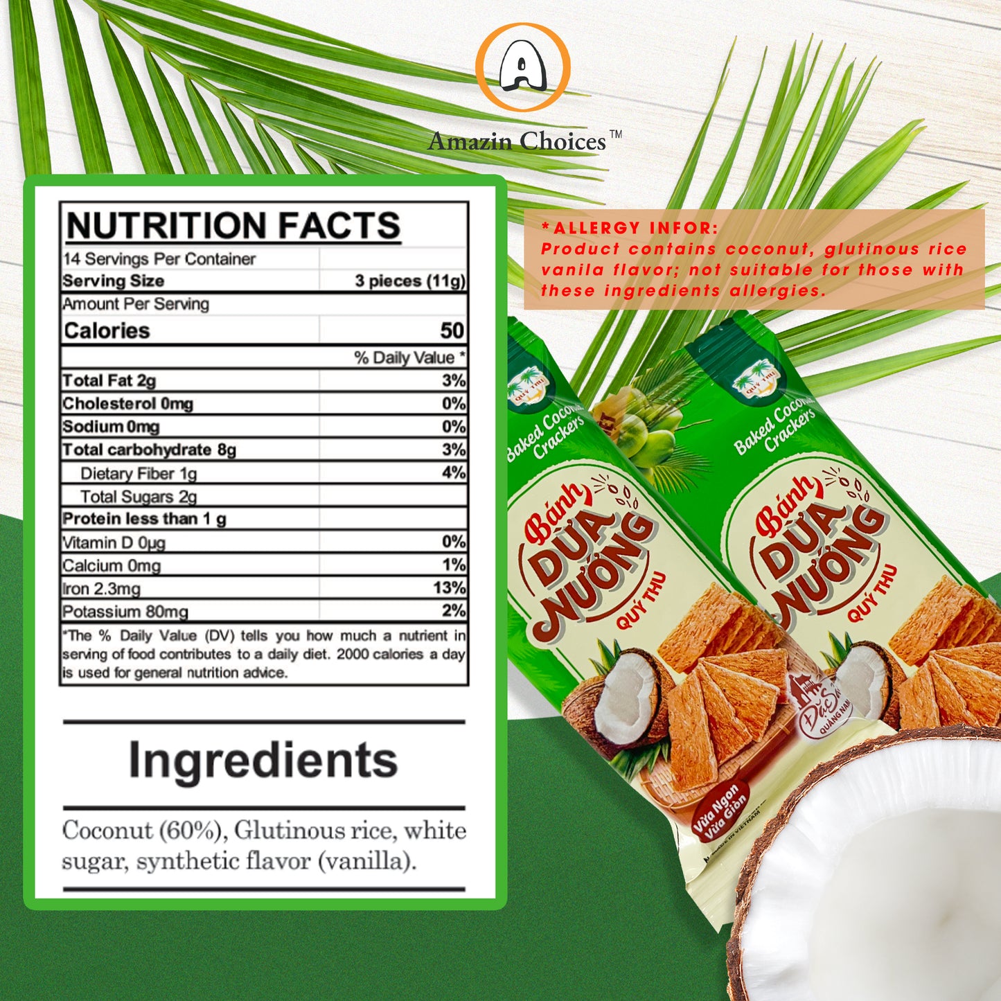 Baked Coconut Crackers