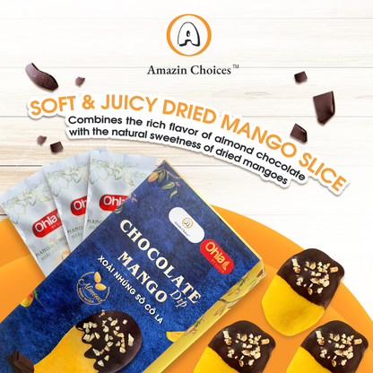 Almond Chocolate-Dipped Mango