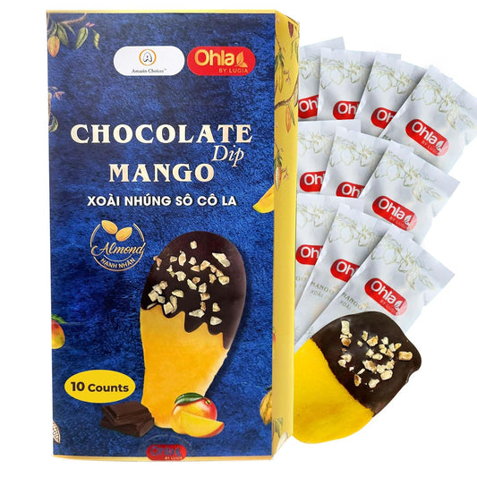 Almond Chocolate-Dipped Mango