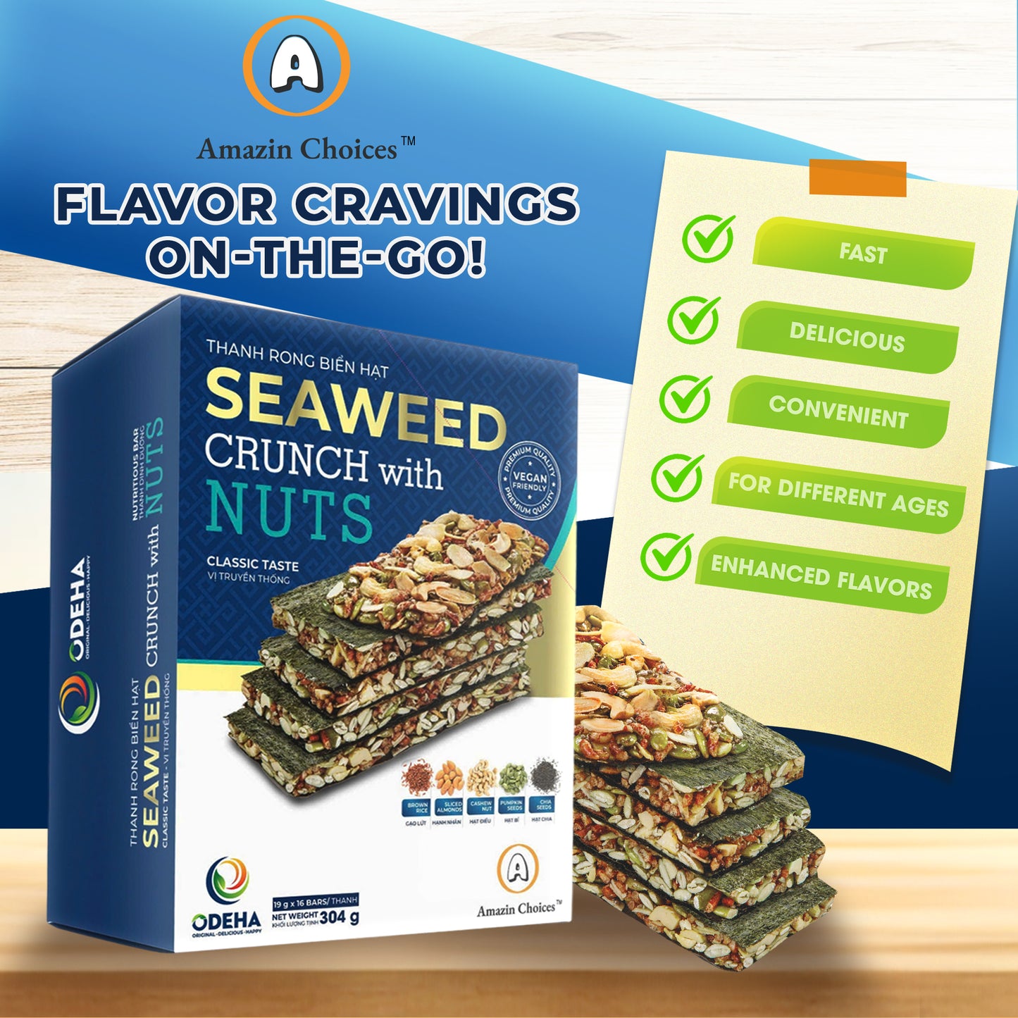 Seaweed Crunch with Nuts - Classic