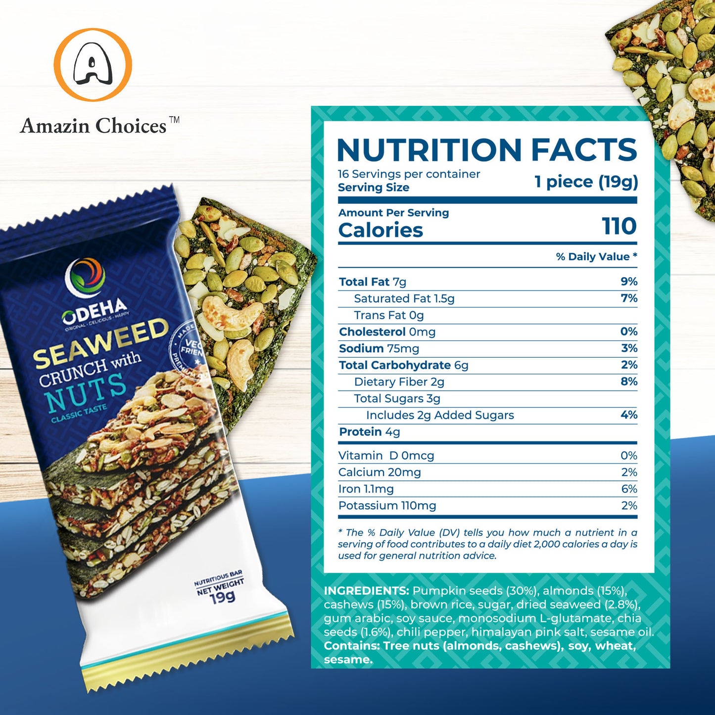 Seaweed Crunch with Nuts - Classic