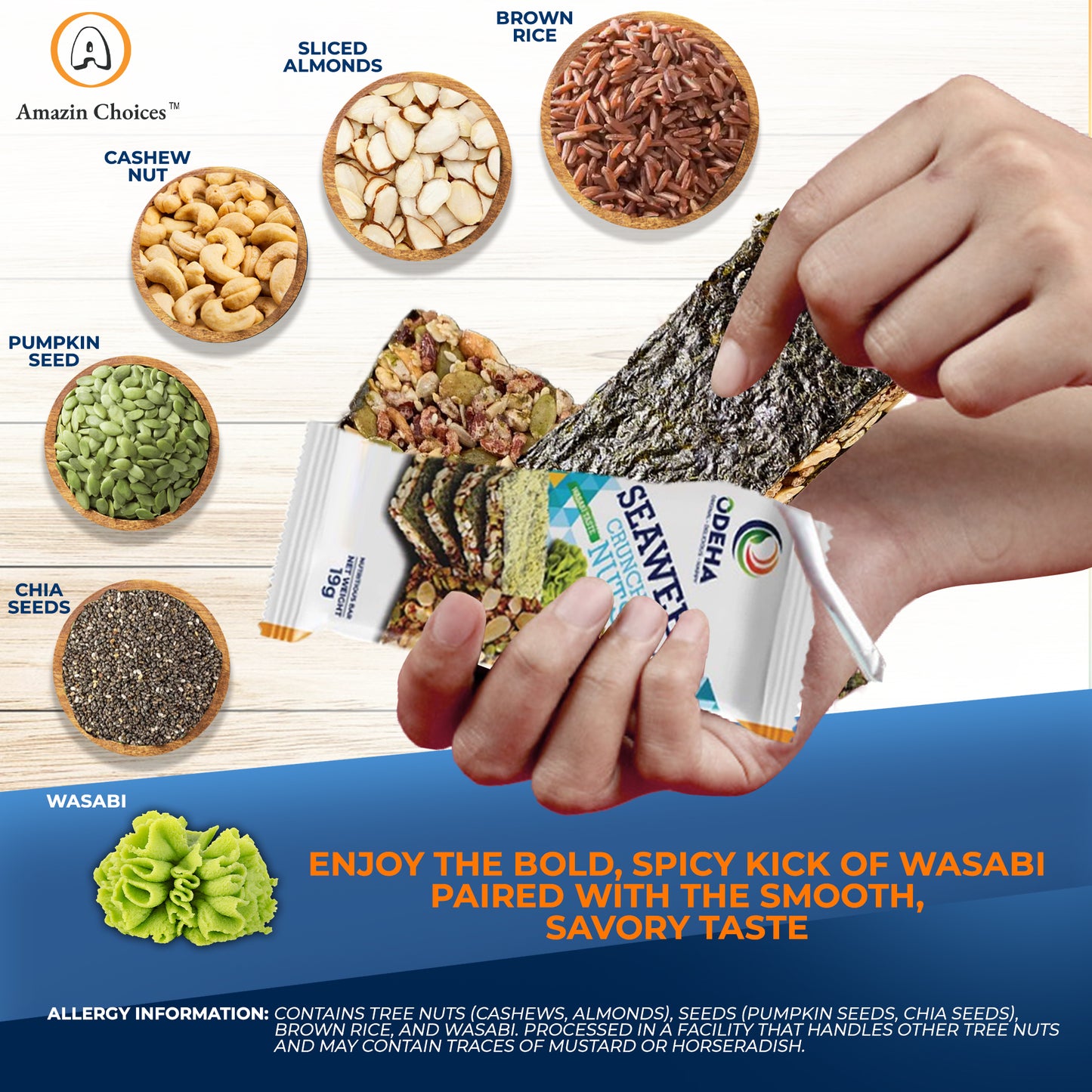 Seaweed Crunch with Nuts - Wasabi